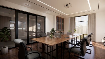 Interior Office room Scene Sketchup Model Free Download by Dang Viet Chau