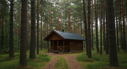 cabin in forest