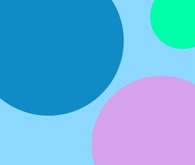 abstract minimalist design with colorful circles on a light blue background