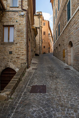 photo of the narrow streets of the medieval Italian town of Serra San Quirico.