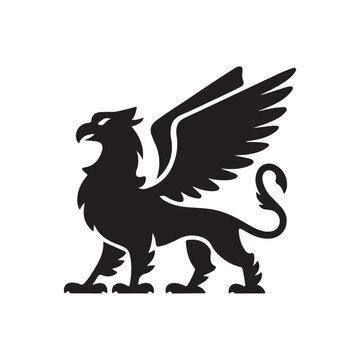 Griffin Silhouette Design: Ancient Mythical Beast Vector Illustration