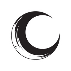 Minimalist Crescent Moon Silhouette: Celestial Night Sky Icon
