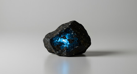 Unveiling Geothermal Majesty: A Glowing Crystal Specimen, Nature's Energy Unveiled:  A Luminous Rock Formation with a Vibrant Core