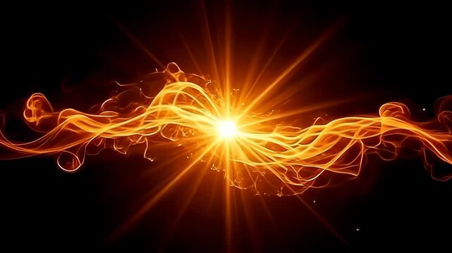 Transcending visual boundaries, a radiant flare ignites, entwined with a gentle smoke swirl that flickers with energy, threads of illumination weaving through the air, drawing the eye in an