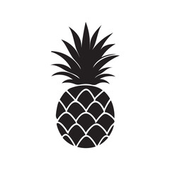 Obraz premium Minimal Pineapple Silhouette | Tropical Fruit Vector Art
