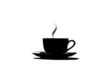 Obraz premium White Steam Rising From a Dark Cup Against a Transparent Background