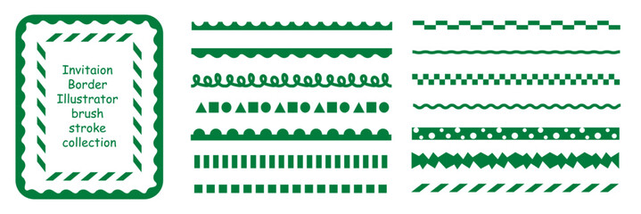 green invitation border collection.  illustrator brush stroke for Ornate and Decorative Frames. vector