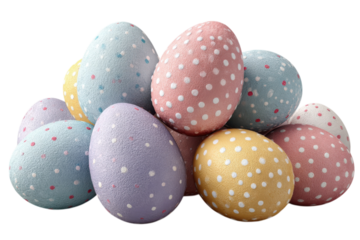 Easter joy painted eggs festive decoration springtime traditions pastel colors polka dots black