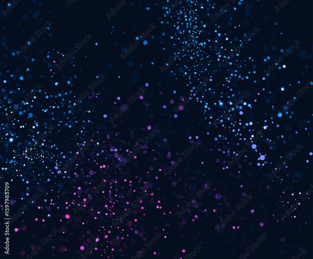 Poster colorful bokeh dots on dark background in abstract design style