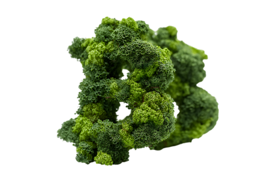 Bitcoin symbol formed with broccoli.