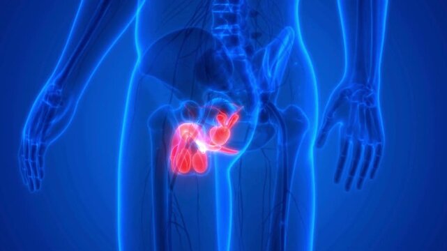 3d human male reproductive system for medical study