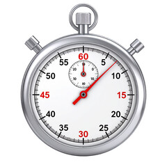 Vintage stopwatch timer isolated on transparent background