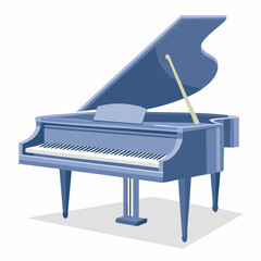 A beautifully rendered illustration of a grand piano, its sleek, azure form inviting musical exploration and aesthetic appreciation.