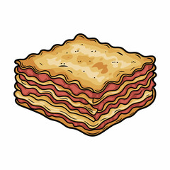 Delicious and Creamy Lasagna Illustration a Classic Italian Dish Perfect for Design Projects and Food Related Content Creation