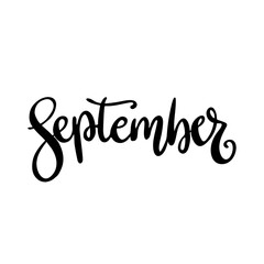 September black lettering. Handwritten design element. Vector illustration.