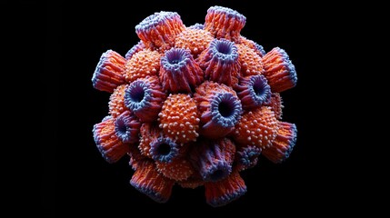 Intricate Model of Poliovirus Showcasing Its Complex Structure and Features