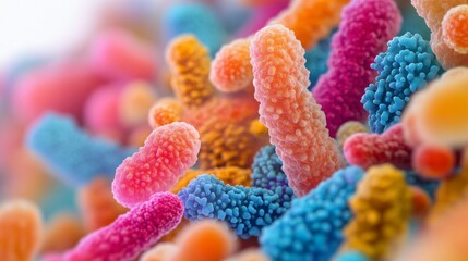Vibrant Close-Up of Pseudomonas Aeruginosa Revealing Intricate Structures and Colors