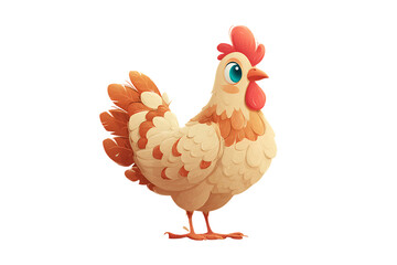 Adorable cartoon hen illustration