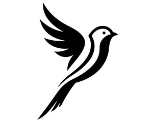 Obraz premium Elegant Bird Logo Design Minimalist Vector Illustration of a Flying Bird Concept