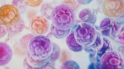 Intricate Structures of Streptococcus Pneumoniae Showcasing Vibrant Colors and Shapes
