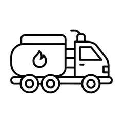 Fuel tanker truck icon isolated on white background