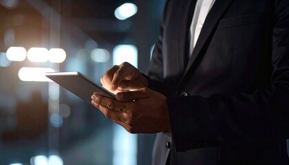businessman using digital tablet