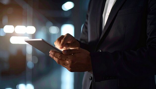 businessman using digital tablet