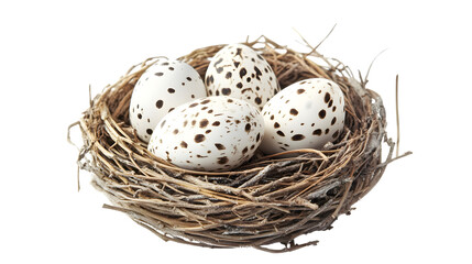 Obraz premium Beautiful Birds Nest Isolated on White Background for Design Projects