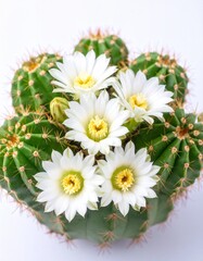 Fototapeta premium A cactus stands tall, unique in landscapes perfect for themes of strength, nature, and minimalist design.Close-up of a cactus, showcasing its textures and forms. Ideal for modern decor, botanical illu