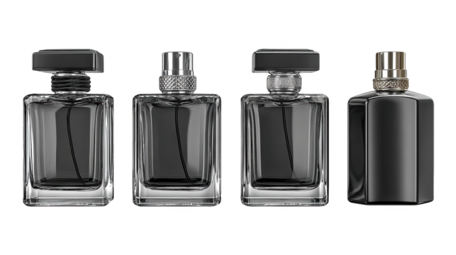 Elegantly designed cologne bottles, a showcase of luxury fragrance, sophistication, and exquisite style