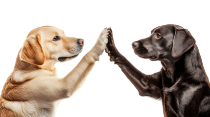 Professional Collection of Isolated Dogs Giving High Five on White Background