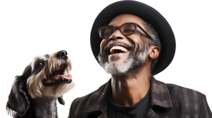 Professional Portrait of Mature Stylish Black Man Smiling Happily