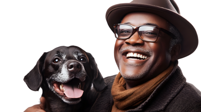 Stylish Mature Black Man Laughing in Studio Portrait