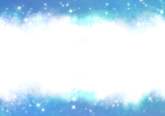 水彩フレーム×キラキラ4(青)