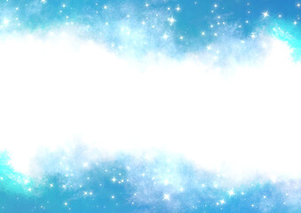 水彩フレーム×キラキラ6(青)