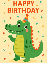 happy birthday card with dragon