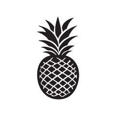 Obraz premium Minimal Pineapple Silhouette | Tropical Fruit Vector Art