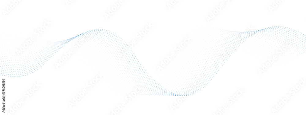 Wall mural thin line doted halftone wavy abstract vector background. curve wave seamless pattern. line art stri