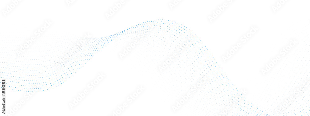 Wall mural abstract light blue halftone undulate net background. abstract air flowing particle wallpaper. vecto