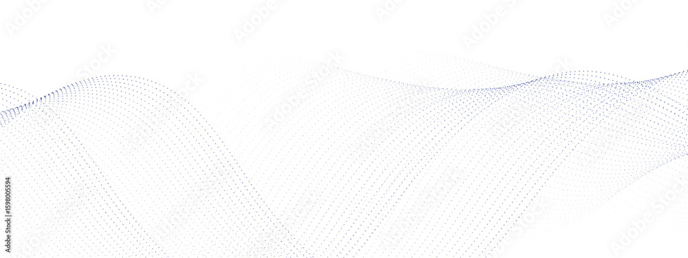 Wall mural abstract light blue halftone undulate net background. abstract air flowing particle wallpaper. vecto
