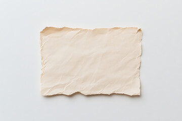 Obraz premium Wrinkled, torn-edge paper on a clean background. Rustic texture and vintage feel. Suitable for scrapbooking or creative design projects.