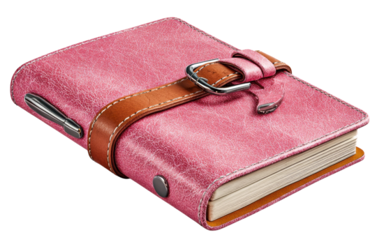 Pink Leather Journal Diary Notebook with Buckle and Pen Writer s Essential Elegant Organizer