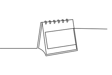 Table calendar continuous one line art and vectors illustrations design.