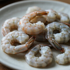 A plate of fresh shrimps