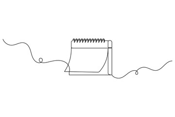 Table calendar continuous one line art and vectors illustrations design.