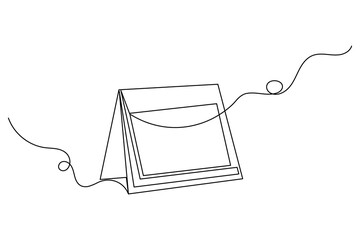 Table calendar continuous one line art and vectors illustrations design.