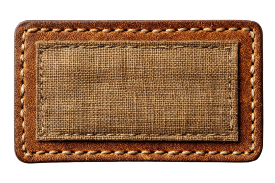 Rustic Leather and Canvas Patch Detailed Stitching and Textile Texture Industrial Style Design