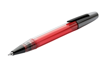 Sleek Red Pen Transparent Design Modern Writing Tool Black Background Office Artistic Flair Detail