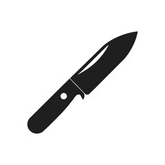 Black camping knife silhouette icon isolated on white background