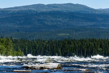 Tännforsen, Sweden The Tännforsen waterfall, the biggest in Sweden, on the Indalsälven River.